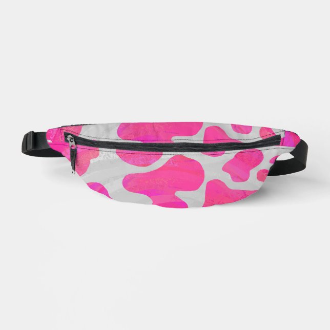 Pink and White Cow Pattern Fanny Pack (Front)