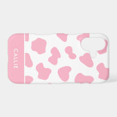 Pink And White Cow Print Custom Name Samsung Galaxy Case (Back Horizontal)