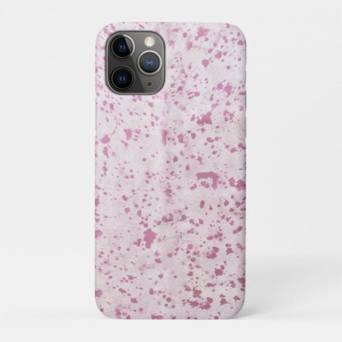 Pink and White Cowhide Country Western iPhone 11 Pro Case