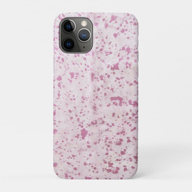 Pink and White Cowhide Country Western Case-Mate iPhone Case (Back)