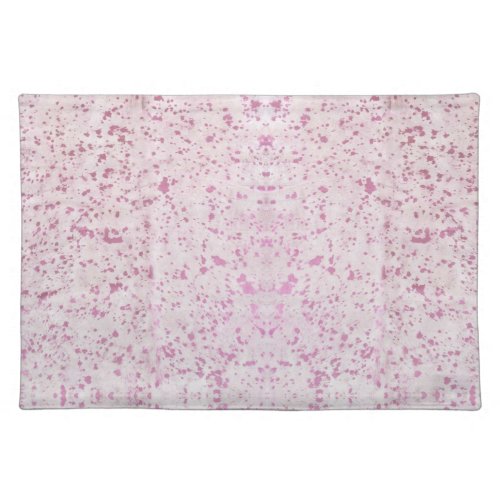 Pink and White Cowhide Country Western Cloth Placemat