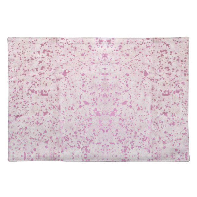 Pink and White Cowhide Country Western Cloth Placemat (Front)