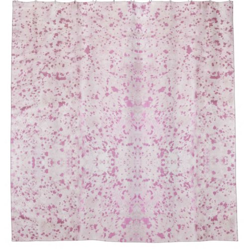 Pink and White Cowhide Country Western Shower Curtain