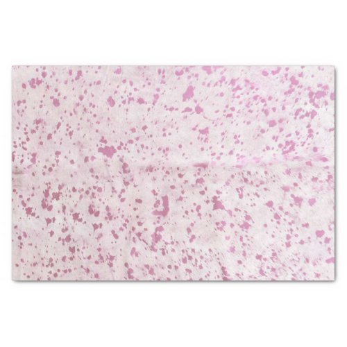 Pink and White Cowhide Country Western Tissue Paper