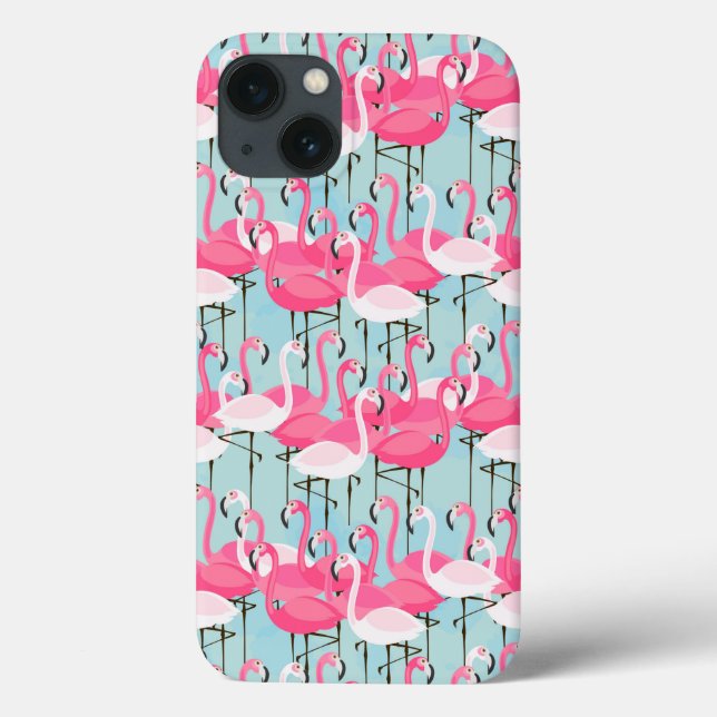 Pink And White Crowd Of Flamingos Case-Mate iPhone Case (Back)