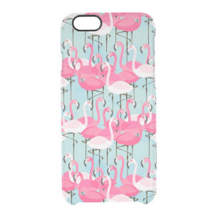 Pink And White Crowd Of Flamingos Clear iPhone 6/6S Case