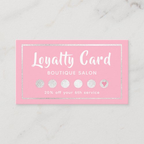 Pink and White Customer Loyalty Card