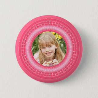 Pink and white cute frame template button