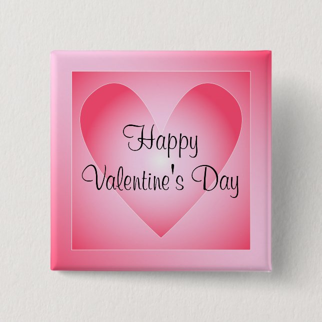 Pink and white cute heart button (Front)