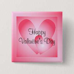 Pink and white cute hearts pinback button