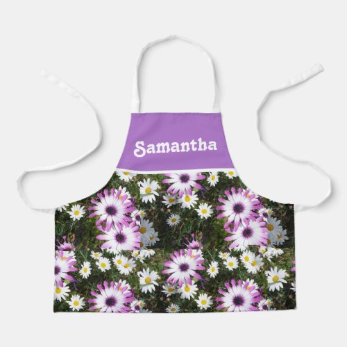 Pink and White Daisy Daisies Flowers Floral Apron