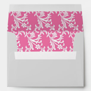 Pink and White Damask Envelope