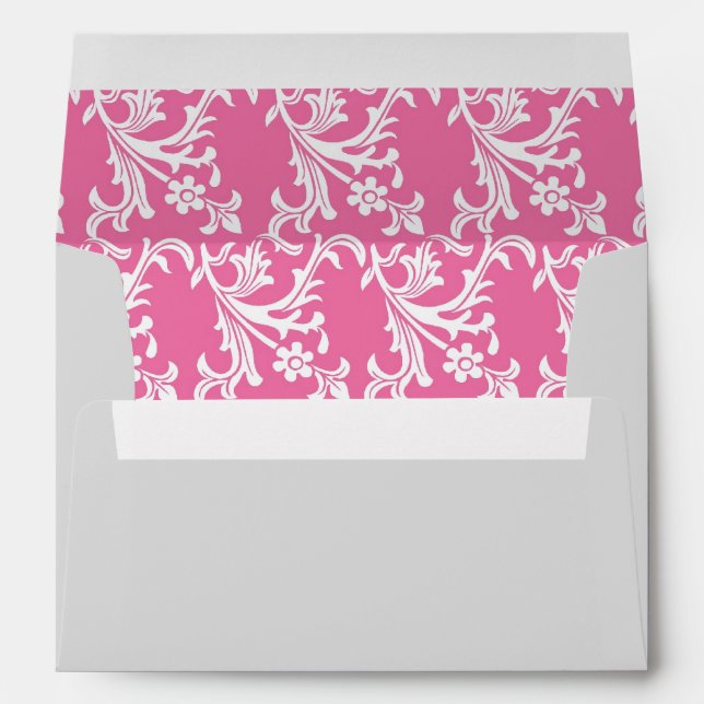 Pink and White Damask Envelope (Back (Bottom))