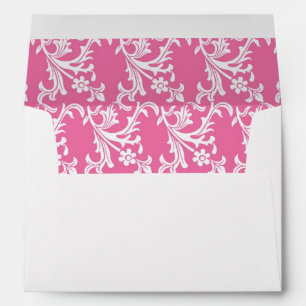 Pink and White Damask Envelope