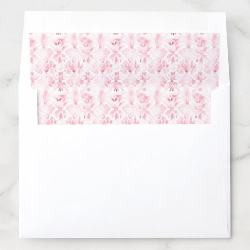 Pink and White Damask Envelope Liner