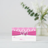 Pink and White Damask Place Cards (Standing Front)