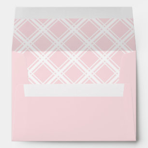 Pink and White Diagonal Plaid Envelope