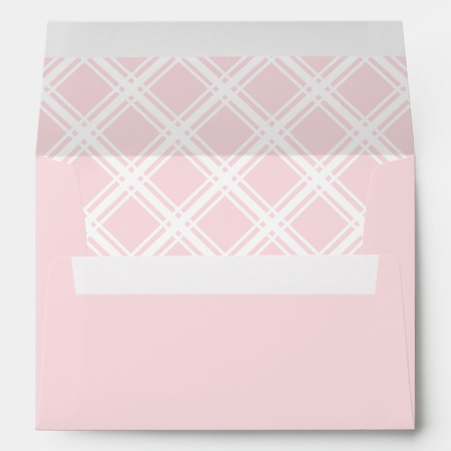 Pink and White Diagonal Plaid Envelope (Back (Bottom))