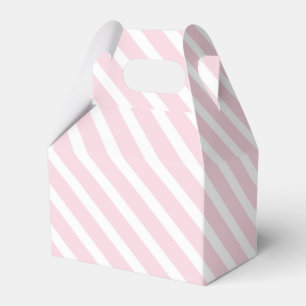 Pink and White Diagonal Striped Pattern Favor Boxes