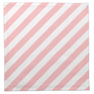 Pink and White Diagonal Stripes Pattern Cloth Napkin