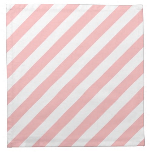 Pink and White Diagonal Stripes Pattern Cloth Napkin