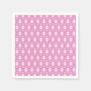Pink And White Diamond Napkins by greatgear at Zazzle