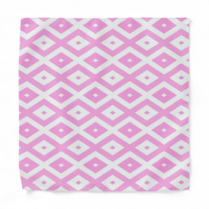 Pink and white diamond pattern bandana