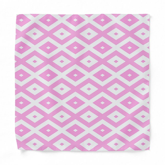 Pink and white diamond pattern bandana (Front)