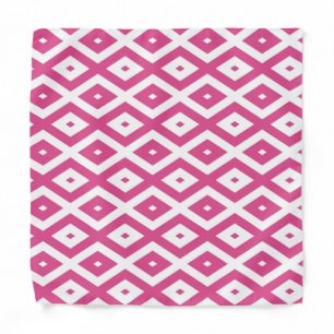 Pink and white diamond pattern bandana