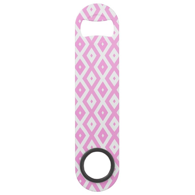 Pink and white diamond pattern bar key (Front)