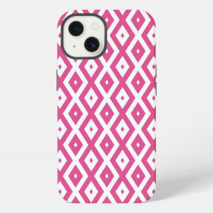 Pink and white diamond pattern Case-Mate iPhone ca 13 Case