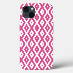 Pink and white diamond pattern Case-Mate iPhone ca 13 Case
