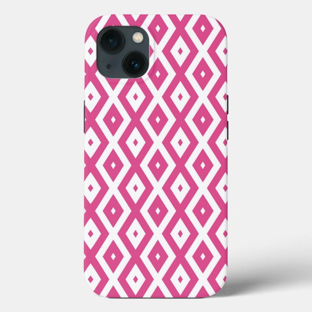Pink and white diamond pattern Case-Mate iPhone ca Case-Mate iPhone Case (Back)