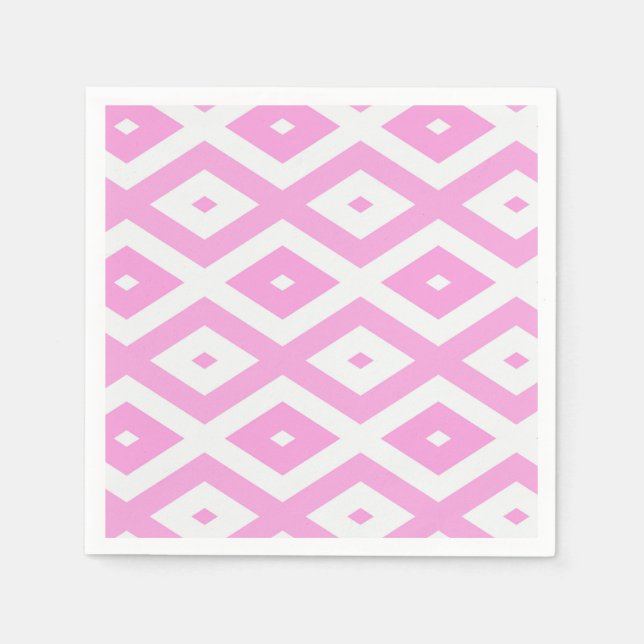 Pink and white diamond pattern napkins (Front)