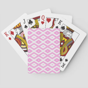 Pink and white diamond pattern poker cards