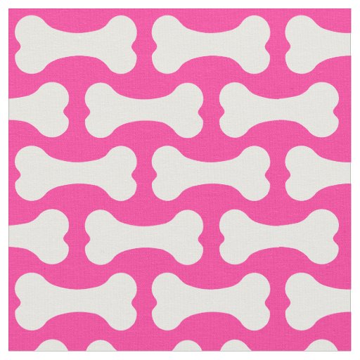 Pink and white dog bones fabric