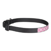 Pink And White Dog Paws Cute Animal Prints Pattern Pet Collar (Left)