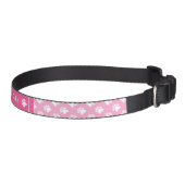 Pink And White Dog Paws Cute Animal Prints Pattern Pet Collar (Right)