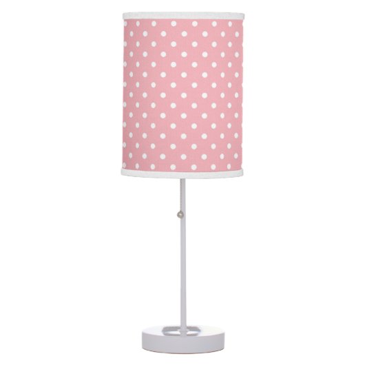 Pink and White Dot Table Lamp (Front)