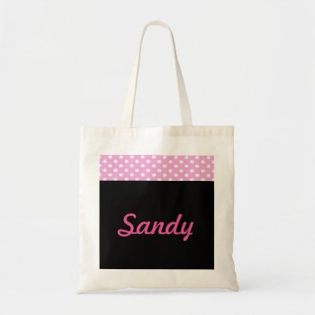 Pink And White Dot Tote Bag by KraftyKays at Zazzle