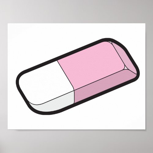 Pink And White Eraser Poster