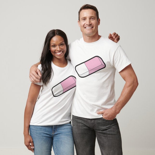 Pink And White Eraser T-Shirt (Unisex)