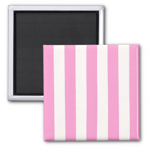 Pink and White Extra Large Stripe Pattern Magnet