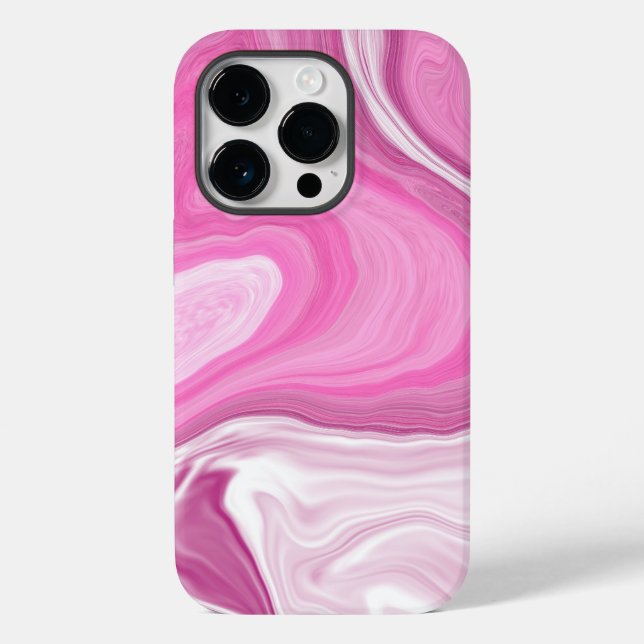 Pink and White Faux Marble  Case-Mate iPhone Case (Back)