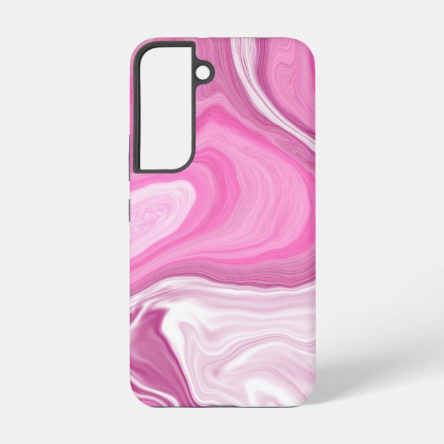 Pink and White Faux Marble   Samsung Galaxy Case (Back)