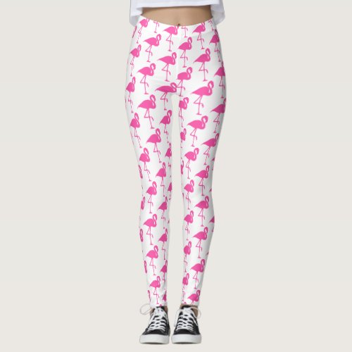 Pink and White Flamingo Leggings