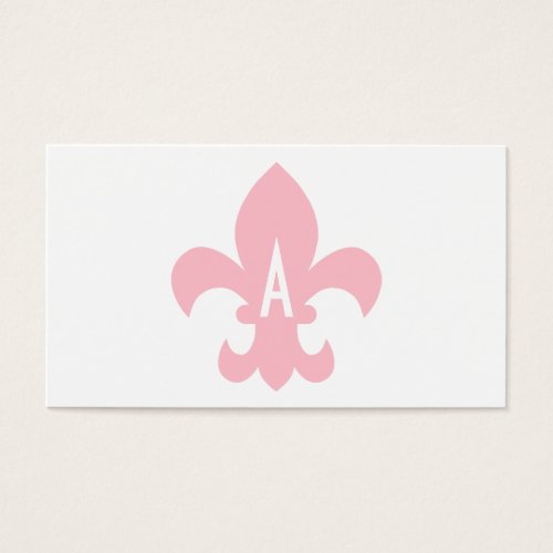 Pink and White Fleur de Lis Monogram