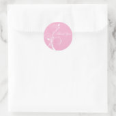 Pink and White Floral 1.5" Round Thank You Sticker (Bag)