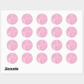 Pink and White Floral 1.5" Round Thank You Sticker (Sheet)