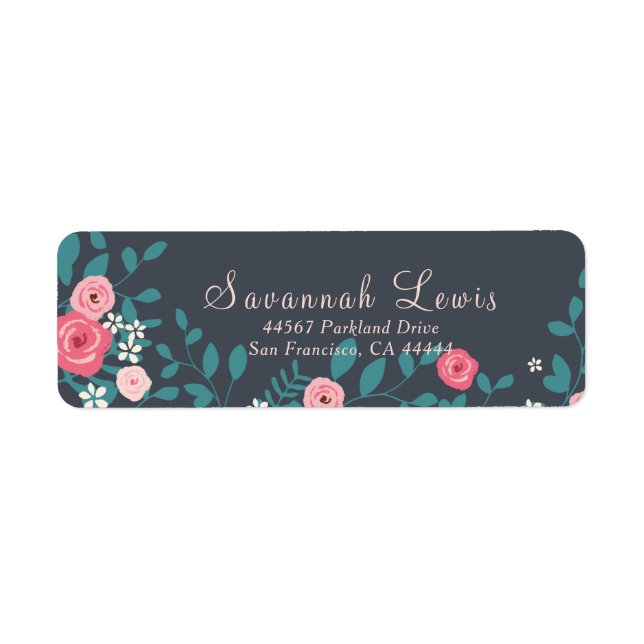 Pink and White Floral Bouquet Label (Front)